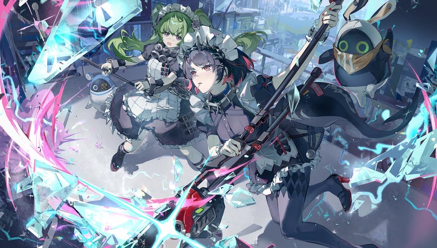 ellen joe, eous, corin wickes, and booressure (zenless zone zero) drawn by qingming_tiaohetu
