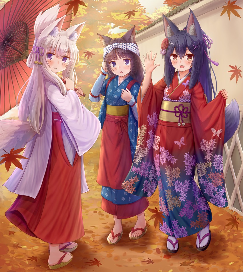 koyoi, mutsuki, and kunoichi-chan (original) drawn by iroha_(iroha_matsurika)