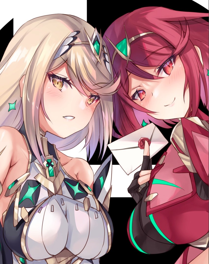 pyra and mythra (xenoblade chronicles and 2 more) drawn by inoue_takuya_(tactactak)