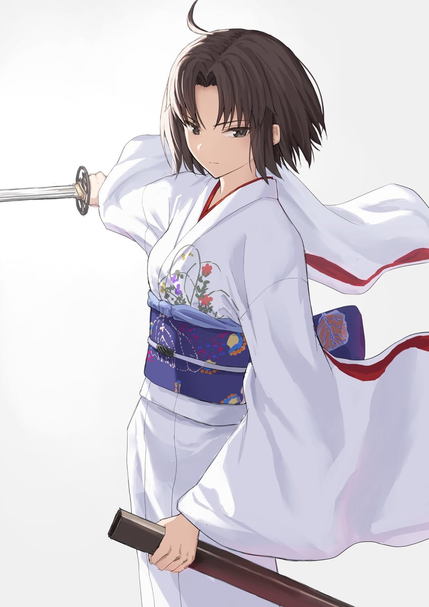 ryougi shiki and void shiki (fate and 2 more) drawn by kamo_ashi