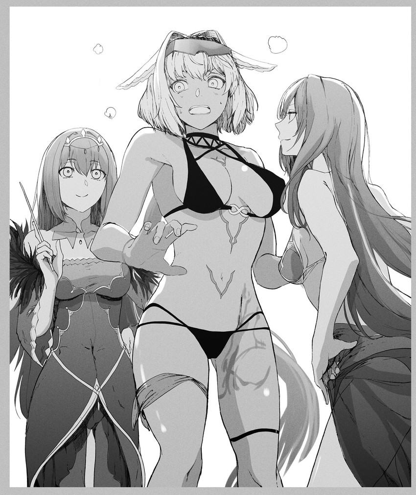 scathach, scathach skadi, and caenis (fate and 1 more) drawn by syatey