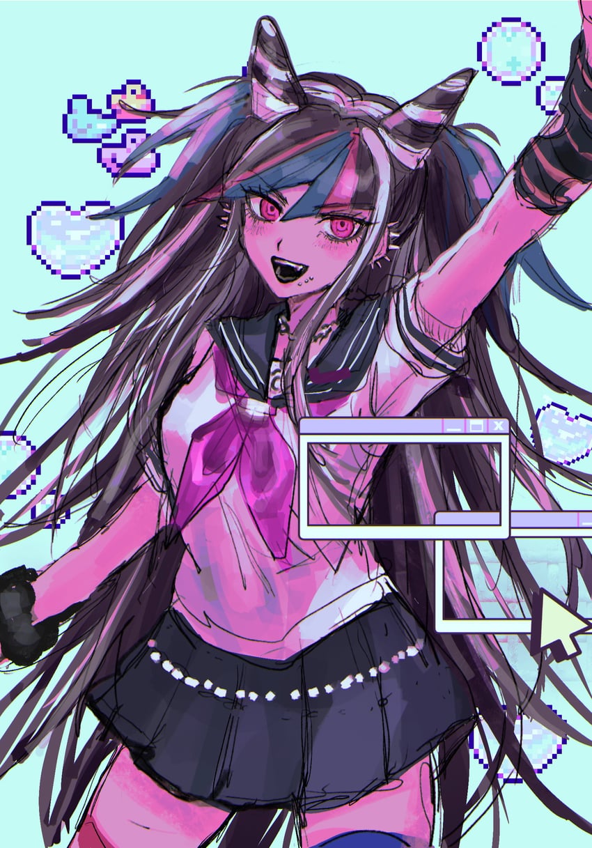 mioda ibuki (danganronpa and 1 more) drawn by jidaraku_(jdrk_666) and suposupo_(supodori)