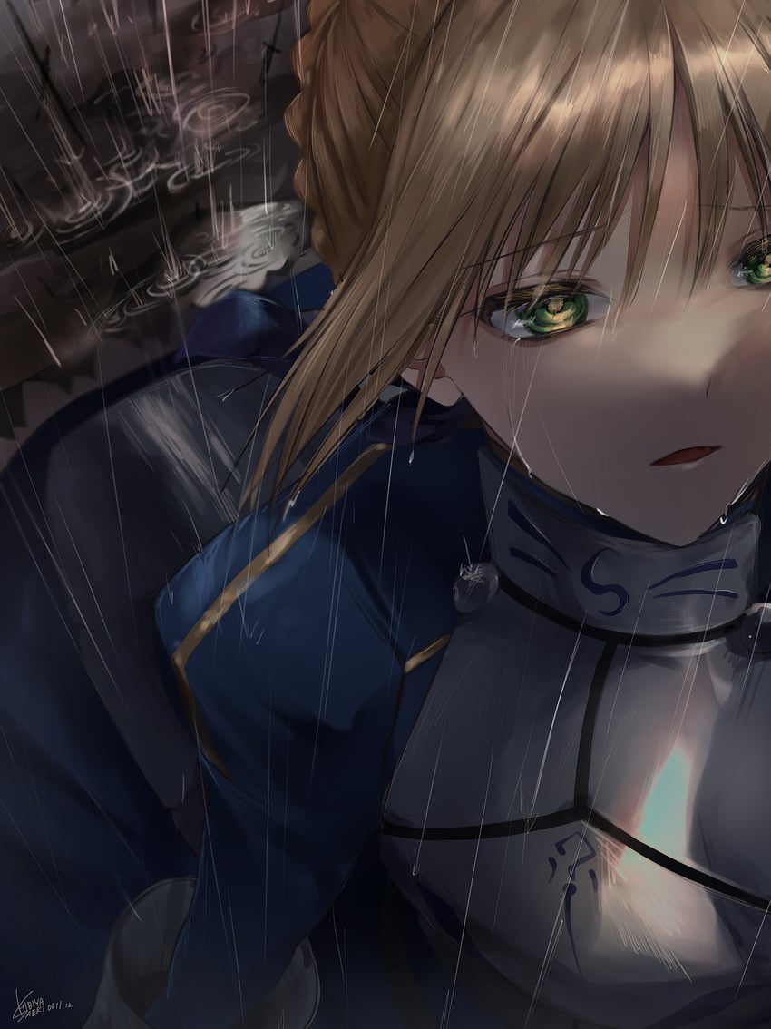 artoria pendragon and saber (fate and 3 more) drawn by hibiya_saeki