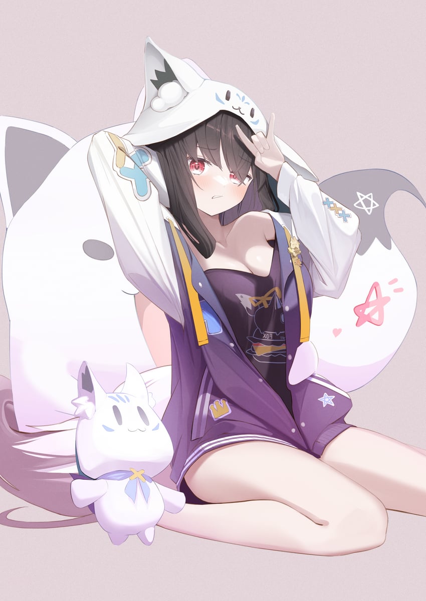 shirakami fubuki, kurokami fubuki, sukonbu, fubuzilla, and nejima kitsune (hololive) drawn by rararirara