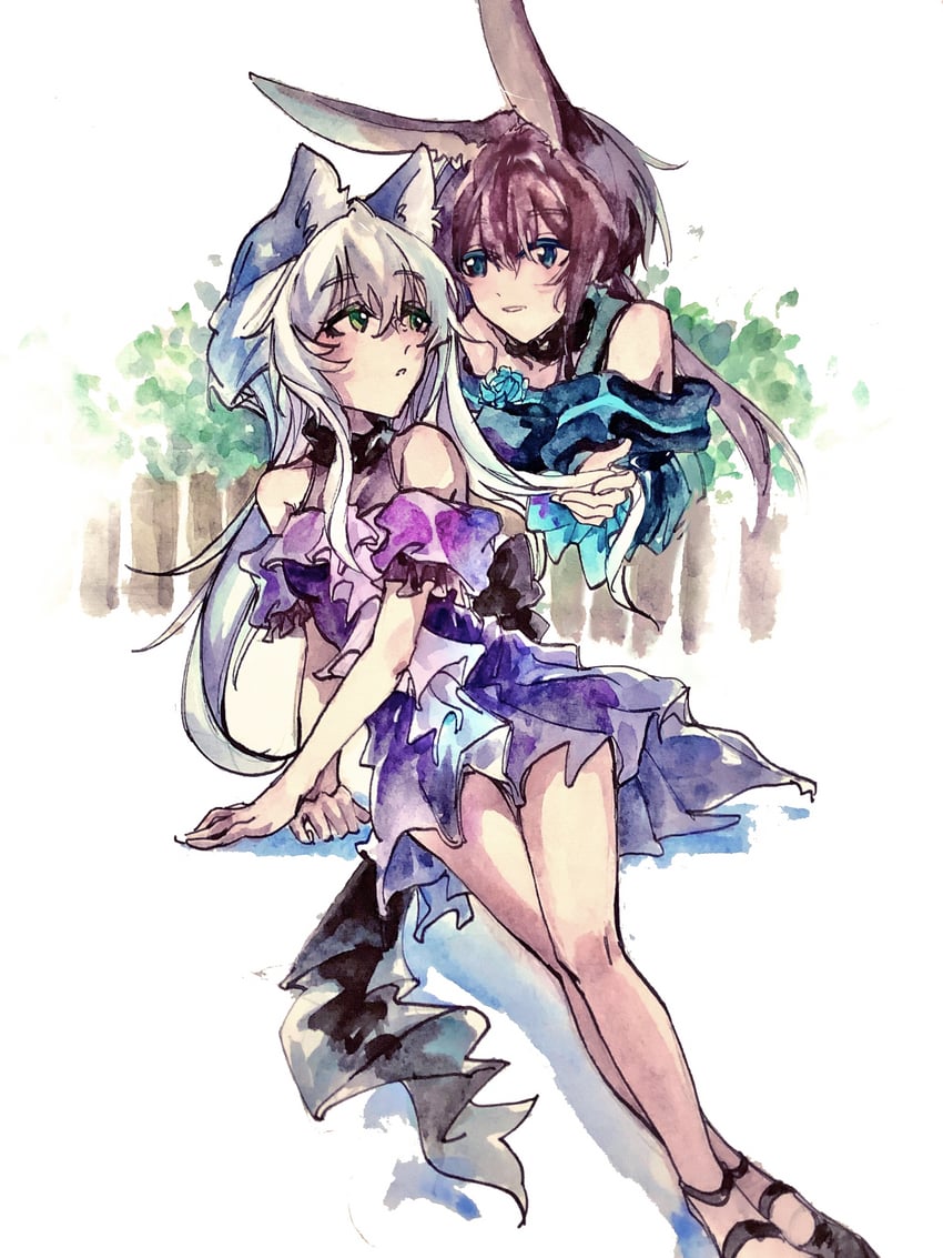amiya and rosmontis (arknights) drawn by e-fa-dorn