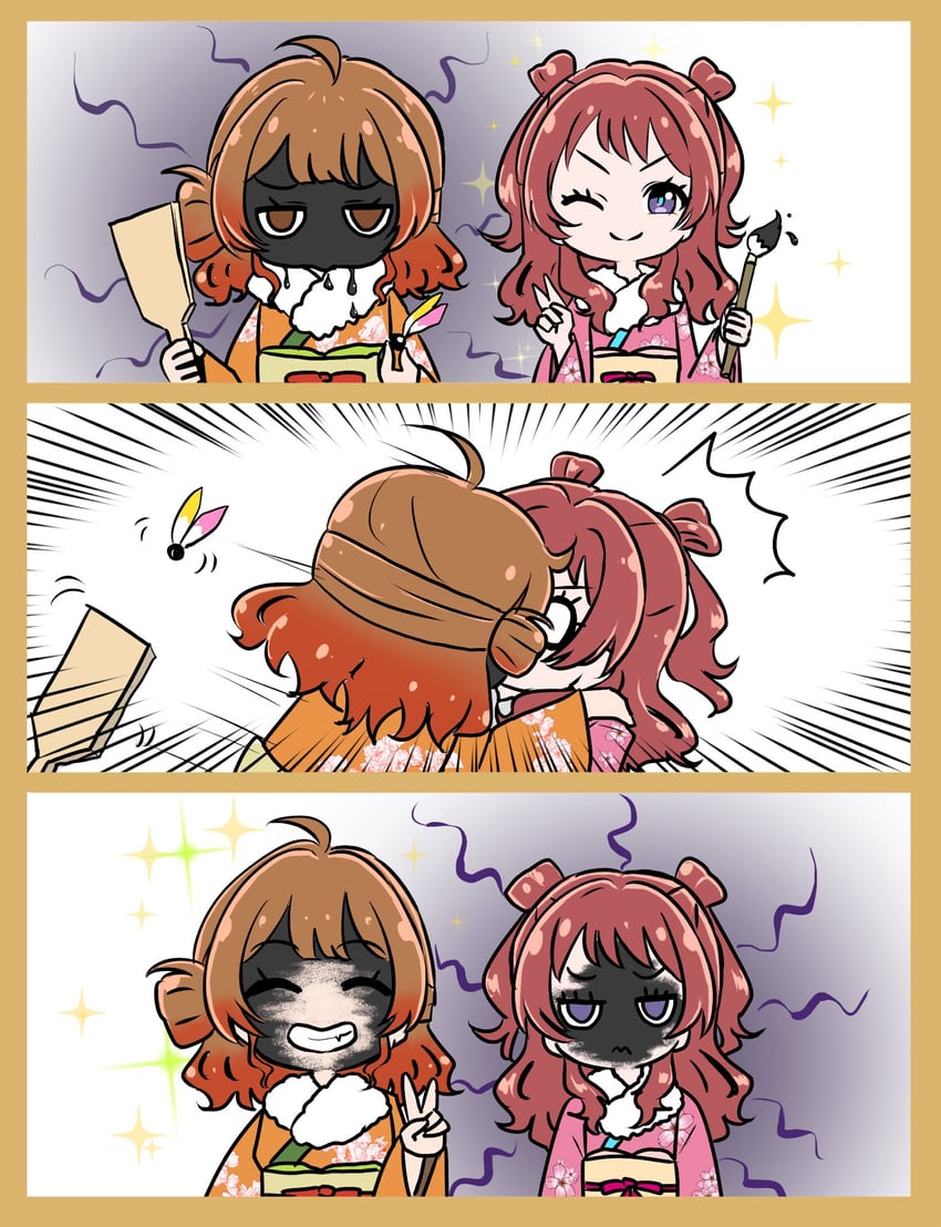 hanami ume and hanami saki (idolmaster and 1 more) drawn by yukari_oniku