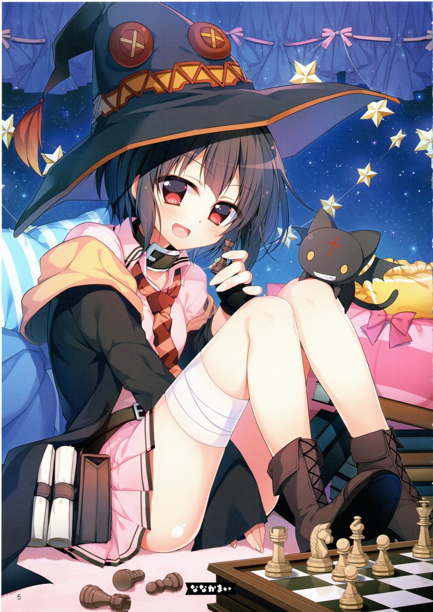 megumin and chomusuke (kono subarashii sekai ni shukufuku wo!) drawn by nanaka_mai