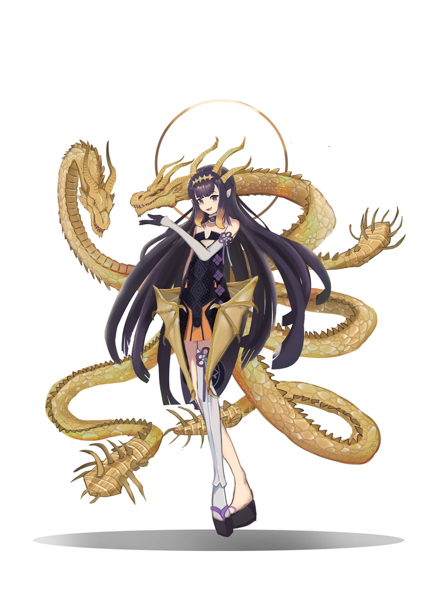 ninomae ina'nis and king ghidorah (hololive and 4 more) drawn by baozha_agong