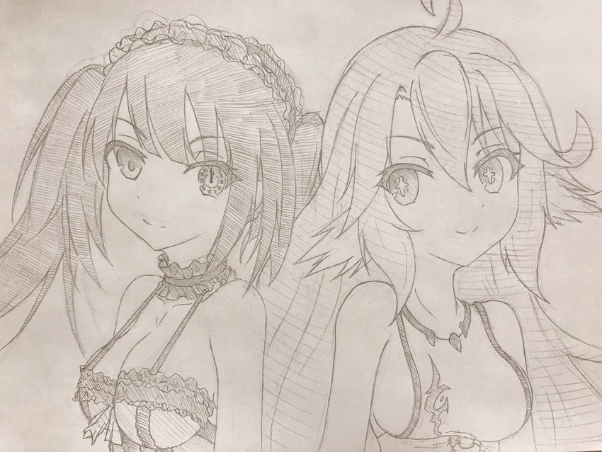 tokisaki kurumi and jibril (date a live and 1 more) drawn by yamaneko_(white_collar46)