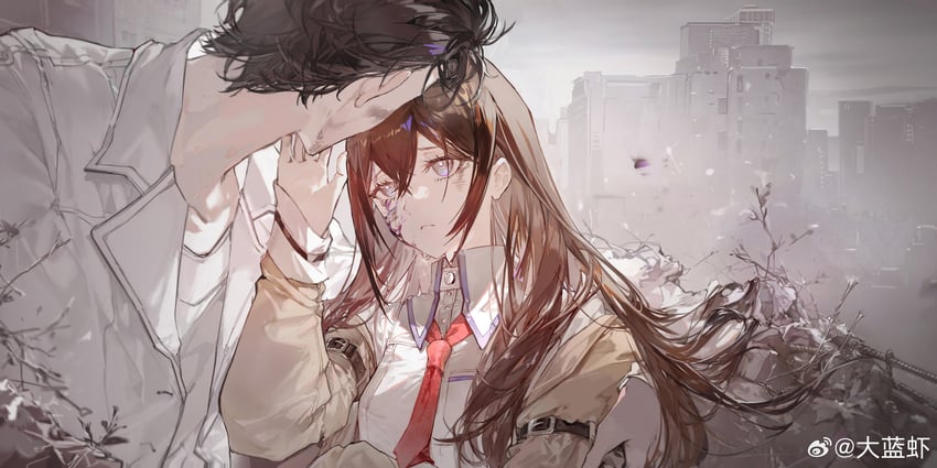 makise kurisu and okabe rintarou (girls' frontline and 2 more) drawn by dalanxia