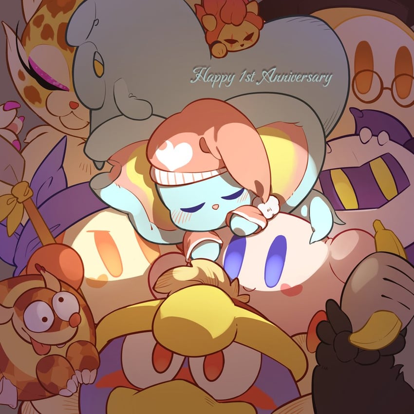 kirby, meta knight, waddle dee, king dedede, bandana waddle dee, and 6 more (kirby and 1 more) drawn by 0olqplo0