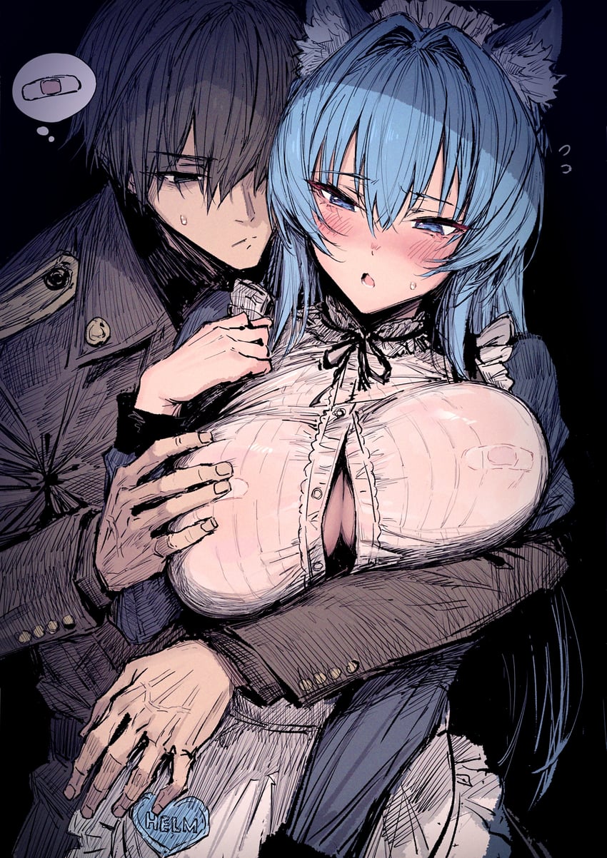 commander and helm (goddess of victory: nikke) drawn by haoni