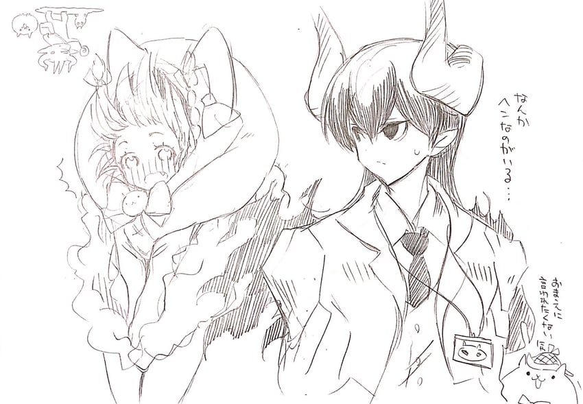 cat, minya, li'l nyandam, and inspector gabriel (nyanko daisensou) drawn by murayamawataru