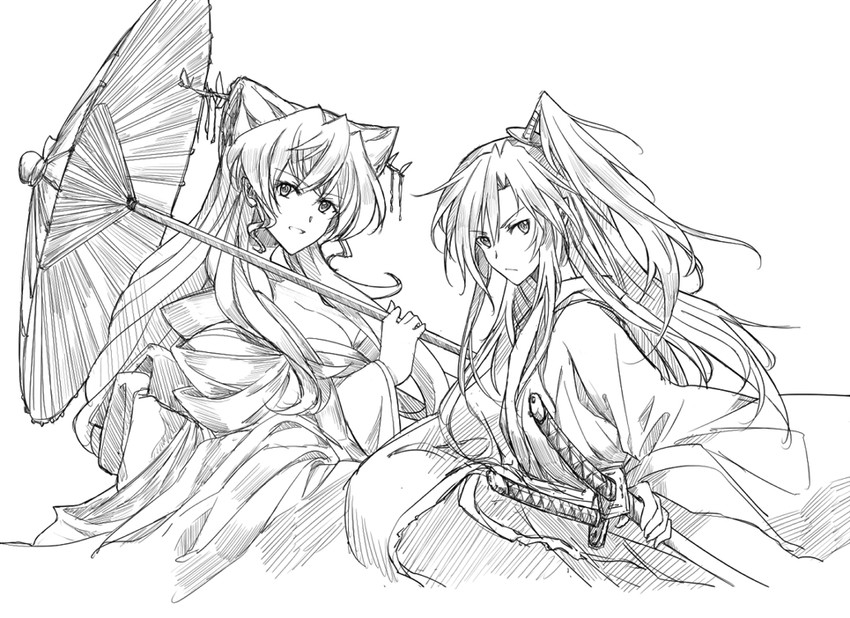 kazanari tsubasa and maria cadenzavna eve (senki zesshou symphogear) drawn by rhapsode