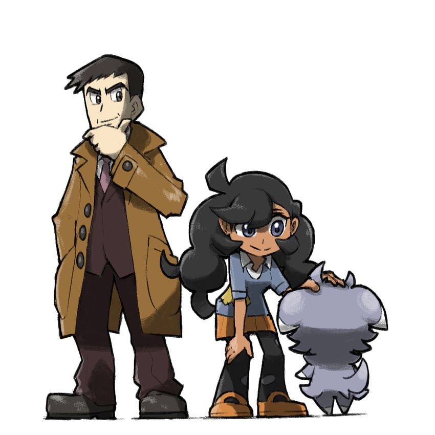 espurr, looker, and emma (pokemon and 1 more) drawn by blacknirrow