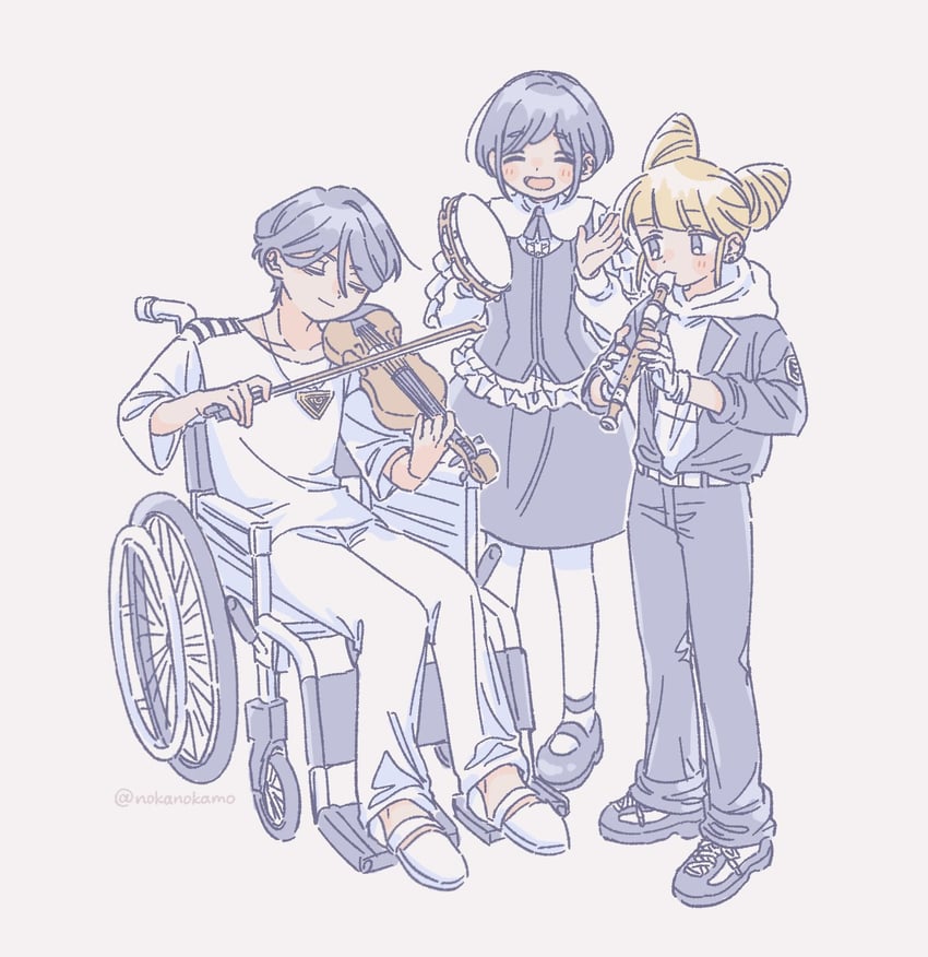 fukurai azami, jasmine, and meguriya ayumu (toshi densetsu kaitai center) drawn by nokamo