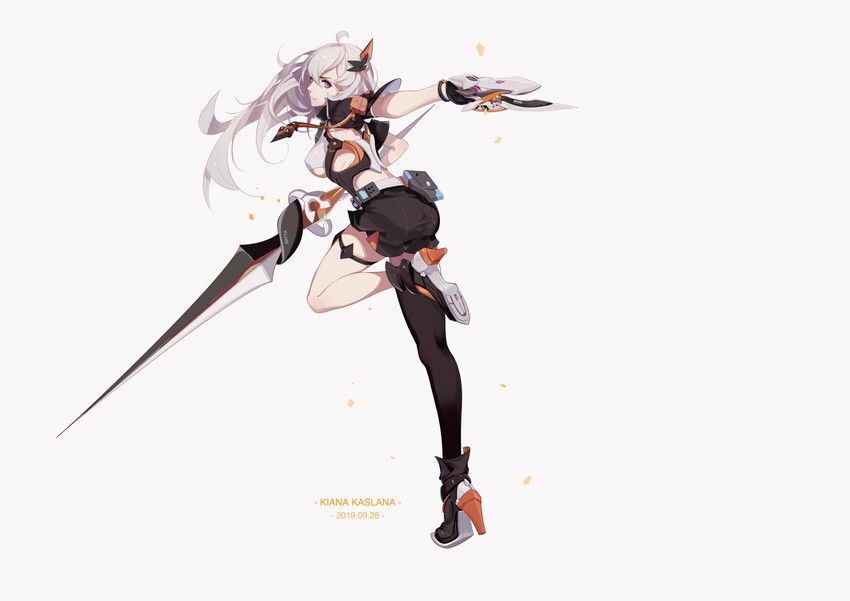 kiana kaslana (honkai and 1 more) drawn by bu_zhengjing_de_xiao_xingxing