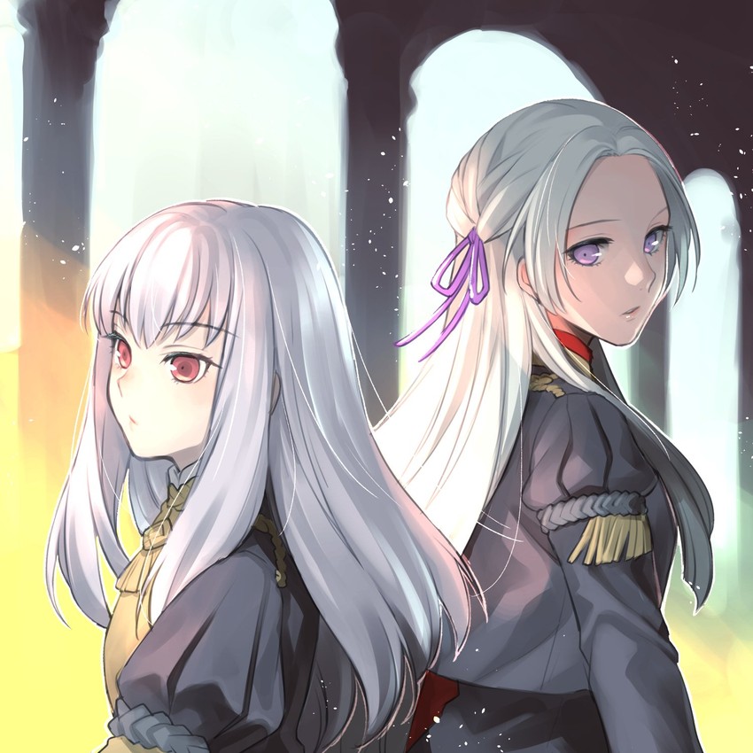 edelgard von hresvelg and lysithea von ordelia (fire emblem and 1 more) drawn by kori_kms