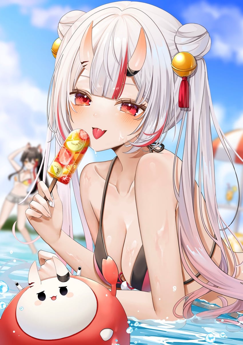 ookami mio, nakiri ayame, and poyoyo (hololive) drawn by ohagetty