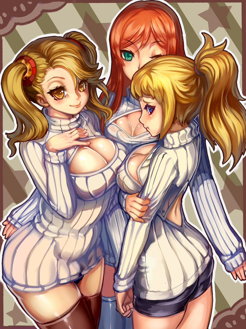 hoshino fumina, sazaki kaoruko, and kamiki mirai (gundam and 2 more) drawn by st.microscope