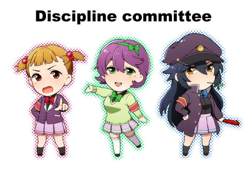 sakamaki chiduko, shiga hitomi, and fukuhara mikoto (love live! and 1 more) drawn by nanatsu_no_umi