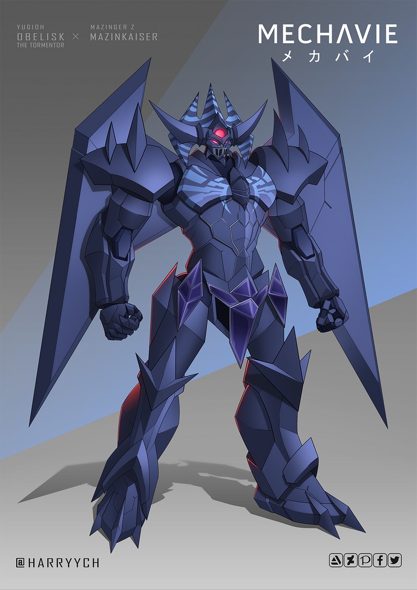 mazinkaiser and obelisk the tormentor (yu-gi-oh! and 2 more) drawn by harryych