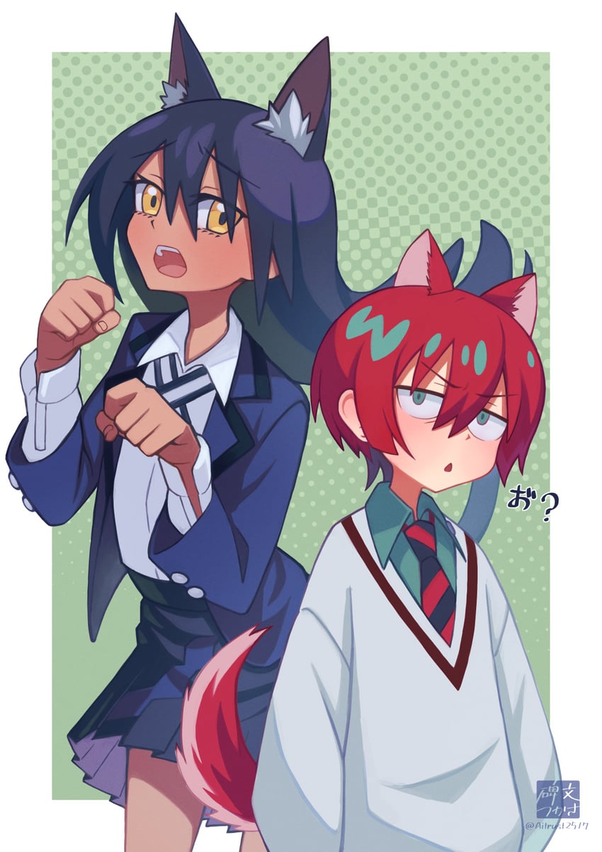 amate yuzuriha and nyaan (gundam and 1 more) drawn by hibun_tsukasa
