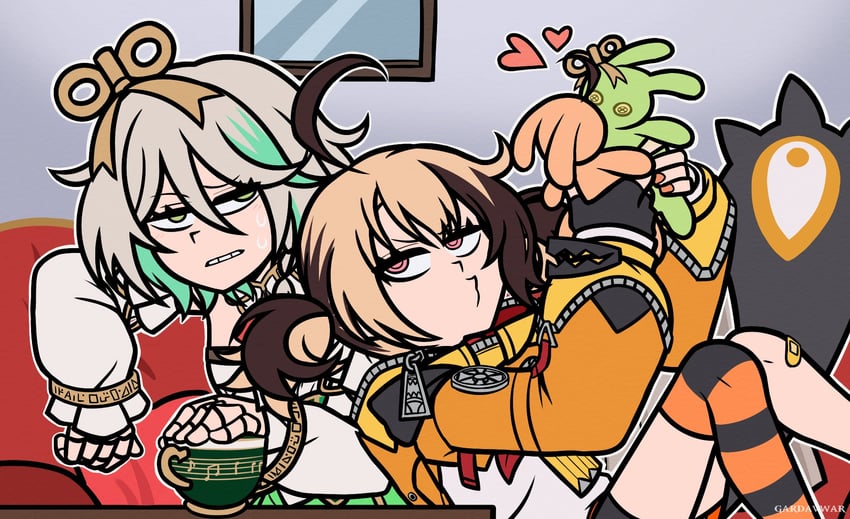 gigi murin and cecilia immergreen (hololive and 2 more) drawn by gardavwar