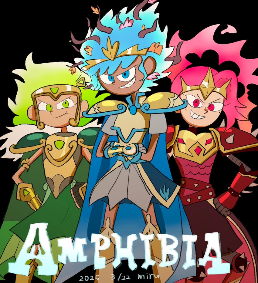 sasha waybright, anne boonchuy, and marcy wu (amphibia) drawn by ku_260211