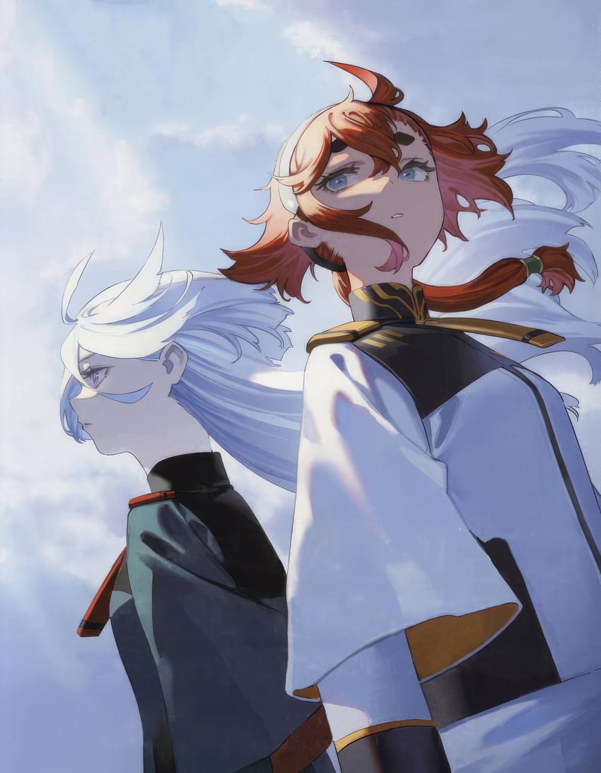 suletta mercury and miorine rembran (gundam and 1 more) drawn by mogumo
