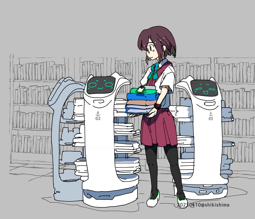 okinami and bellabot (kantai collection and 1 more) drawn by shikishima_fugen