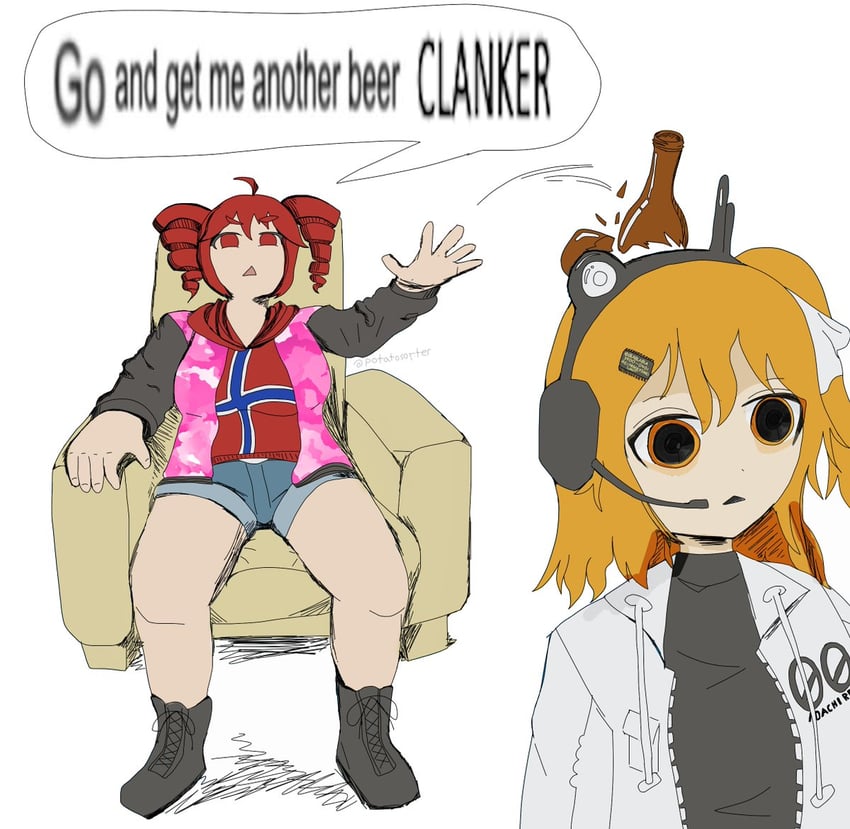 kasane teto and adachi rei (utau and 1 more) drawn by potatosorter