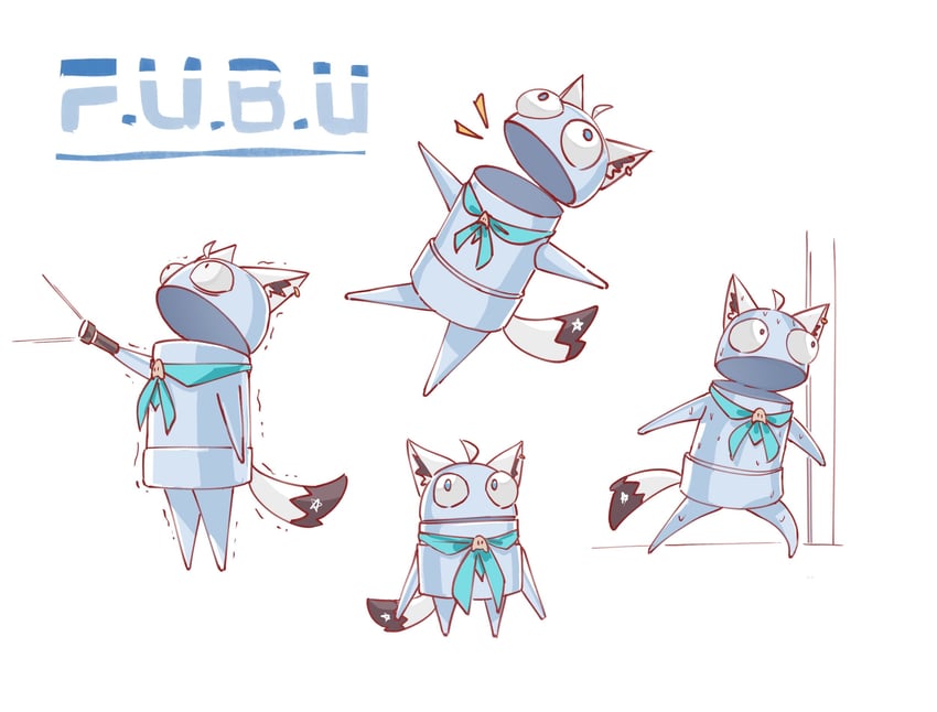 shirakami fubuki and semibot (hololive and 1 more) drawn by hyde_(tabakko)