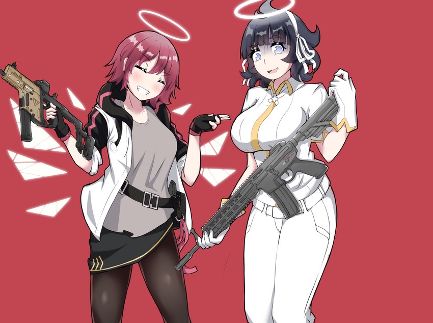 exusiai and azazel (arknights and 1 more) drawn by physisyoon