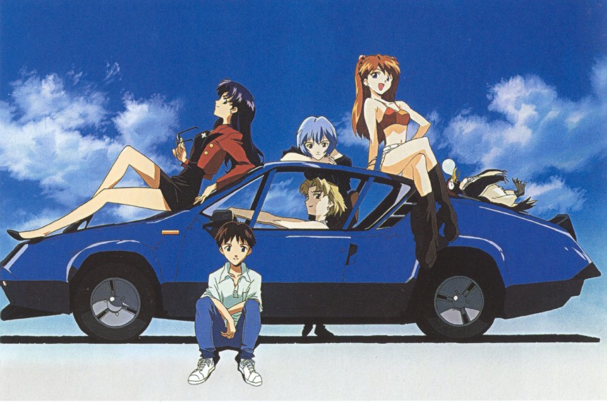 souryuu asuka langley, ayanami rei, ikari shinji, katsuragi misato, akagi ritsuko, and 1 more (neon genesis evangelion)