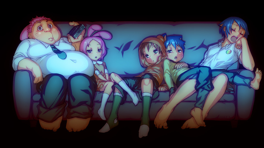 gumball watterson, nicole watterson, darwin watterson, anais watterson, and richard watterson (the amazing world of gumball) drawn by mike_inel