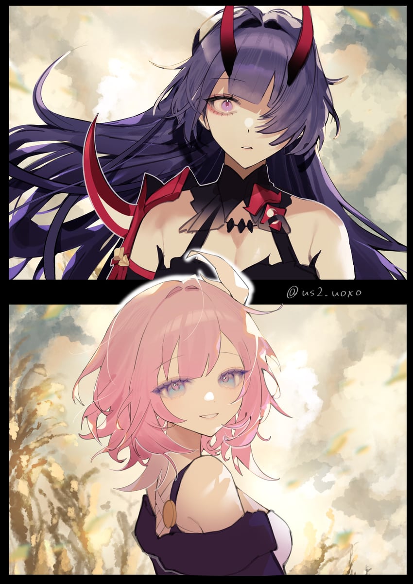 raiden mei and cyrene (honkai and 2 more) drawn by us2_uoxo