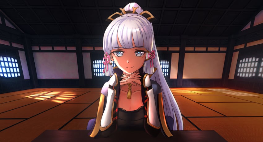 kamisato ayaka (genshin impact and 1 more) drawn by luizhtx