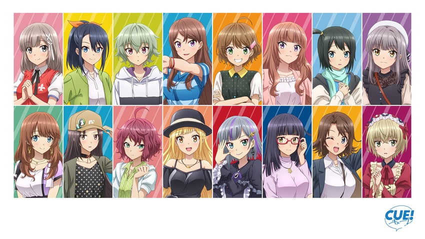 mutsuishi haruna, yomine miharu, tendo yuuki, hinakura riko, maruyama rie, and 11 more (cue!)