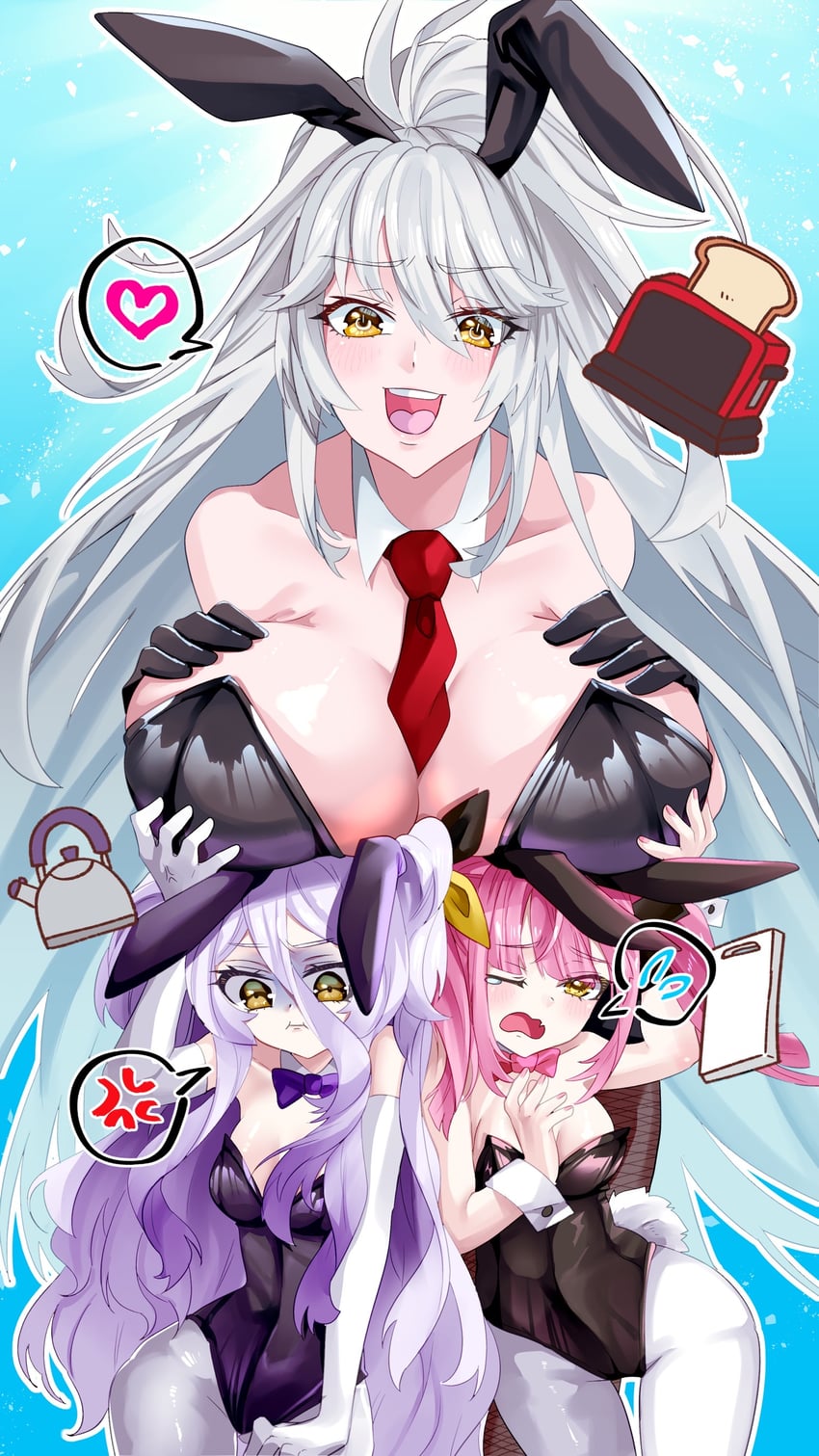 zentreya, henya the genius, and yutori peke (vshojo) drawn by fumizuki_kazuhito