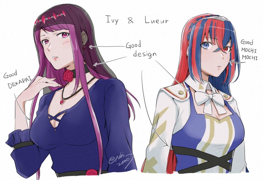ivy and female alear (fire emblem and 1 more) drawn by yuuhi_(arcadia)