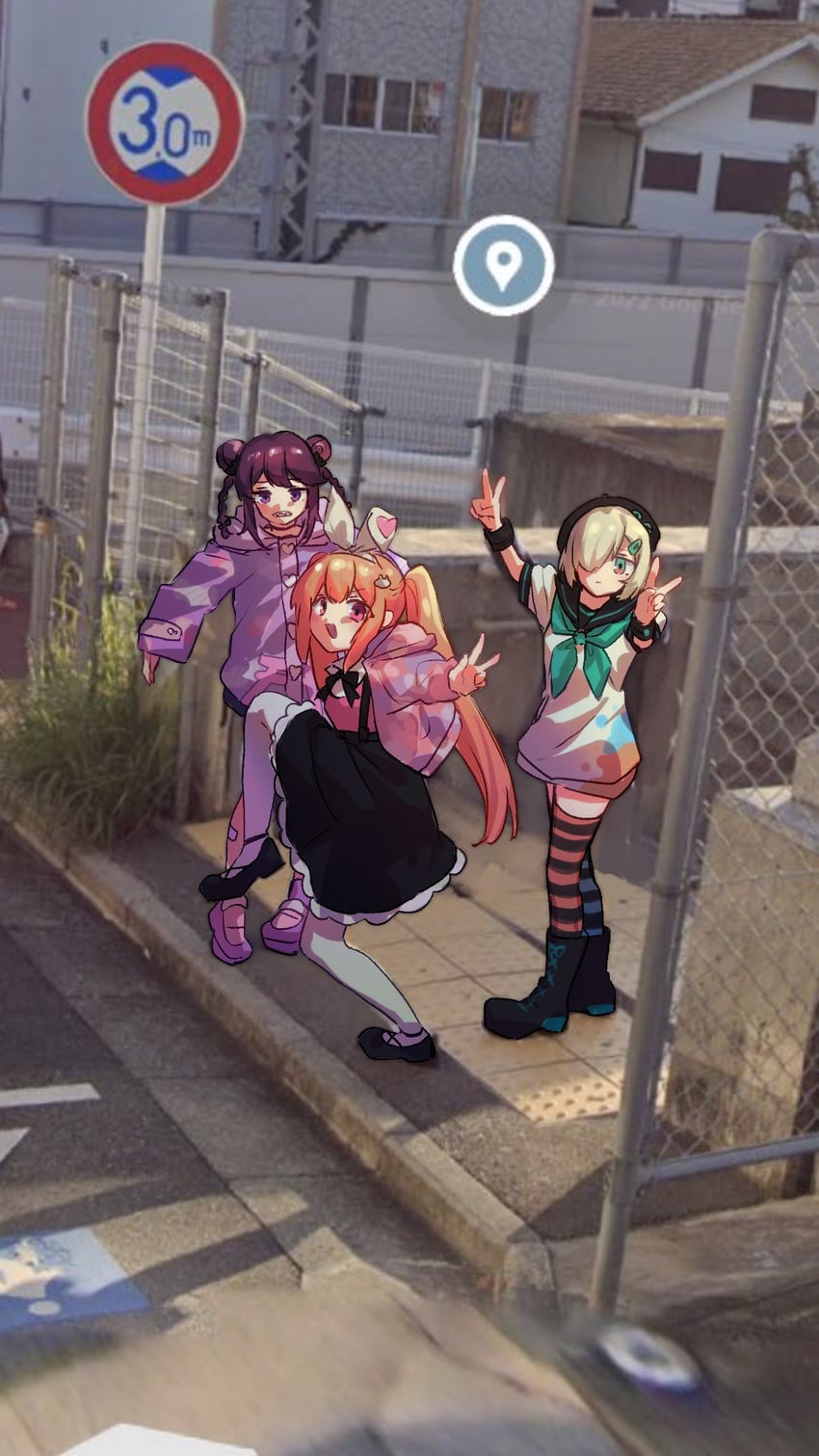 sakurano mimito, inubousaki shian, and minakami hina (denonbu) drawn by kakitsubata_anko
