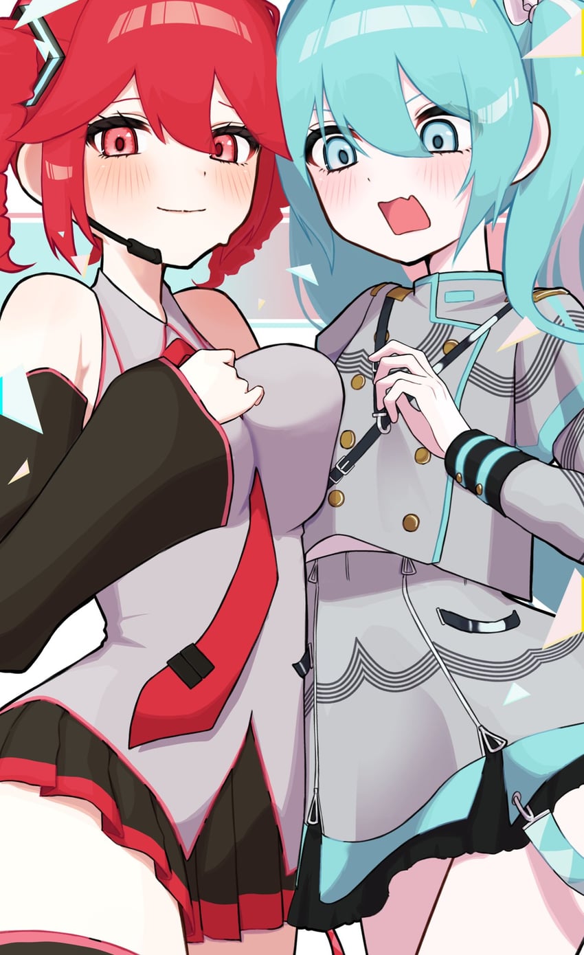 hatsune miku and kasane teto (vocaloid and 2 more) drawn by makisugi