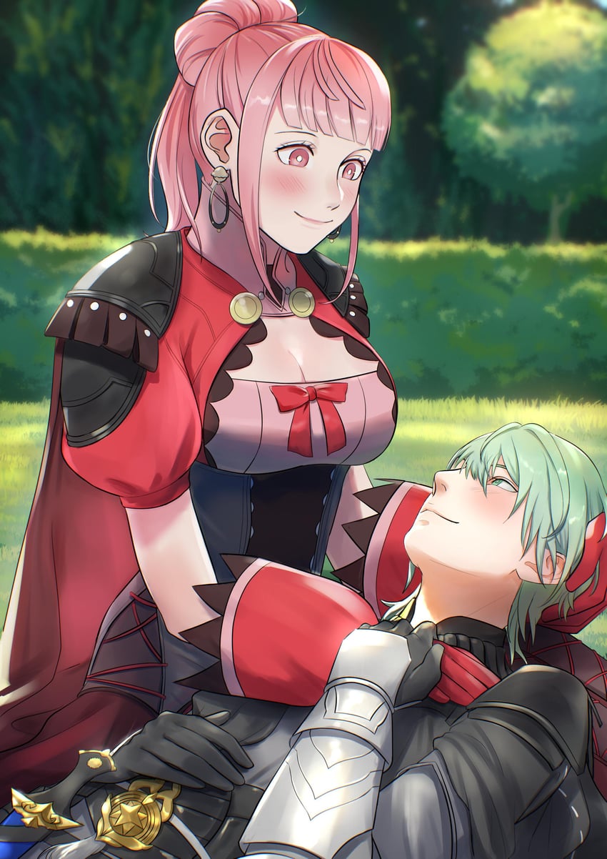 hilda valentine goneril and male byleth (fire emblem and 1 more) drawn by meansary