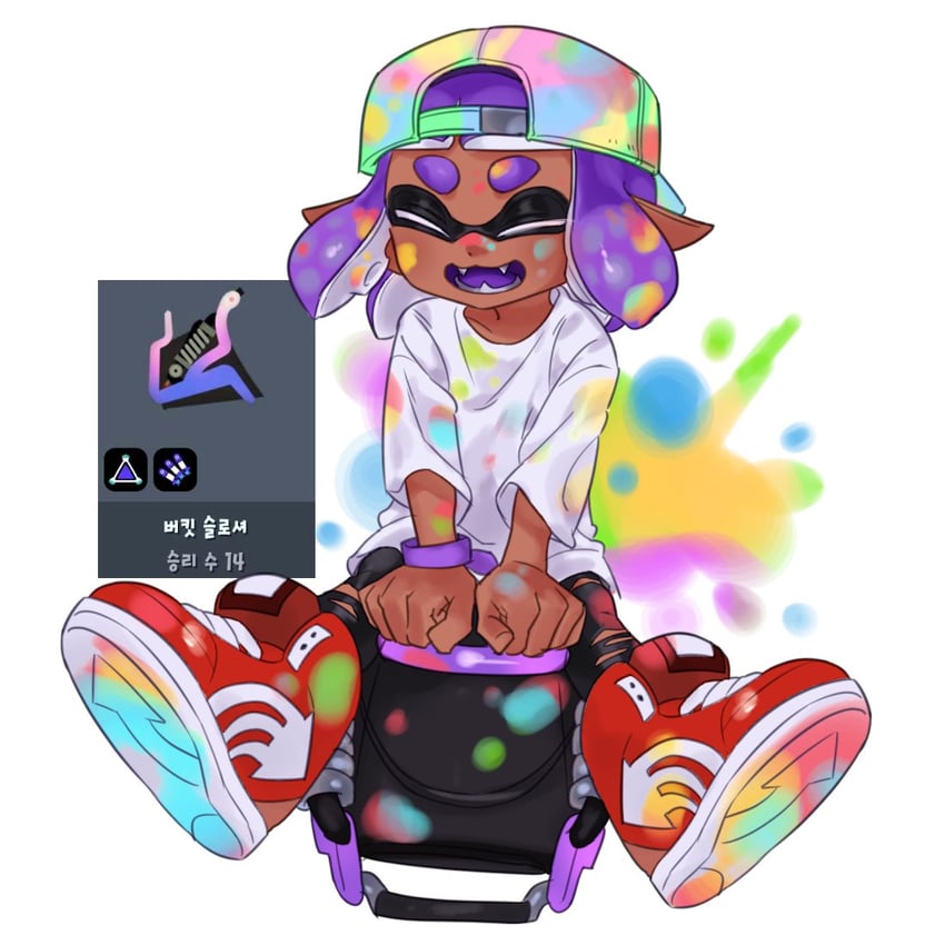 inkling player character and inkling girl (splatoon) drawn by ikki_(gsl_9708)