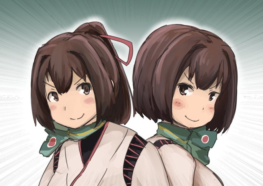 hyuuga and ise (kantai collection) drawn by gyorui_(amezari)