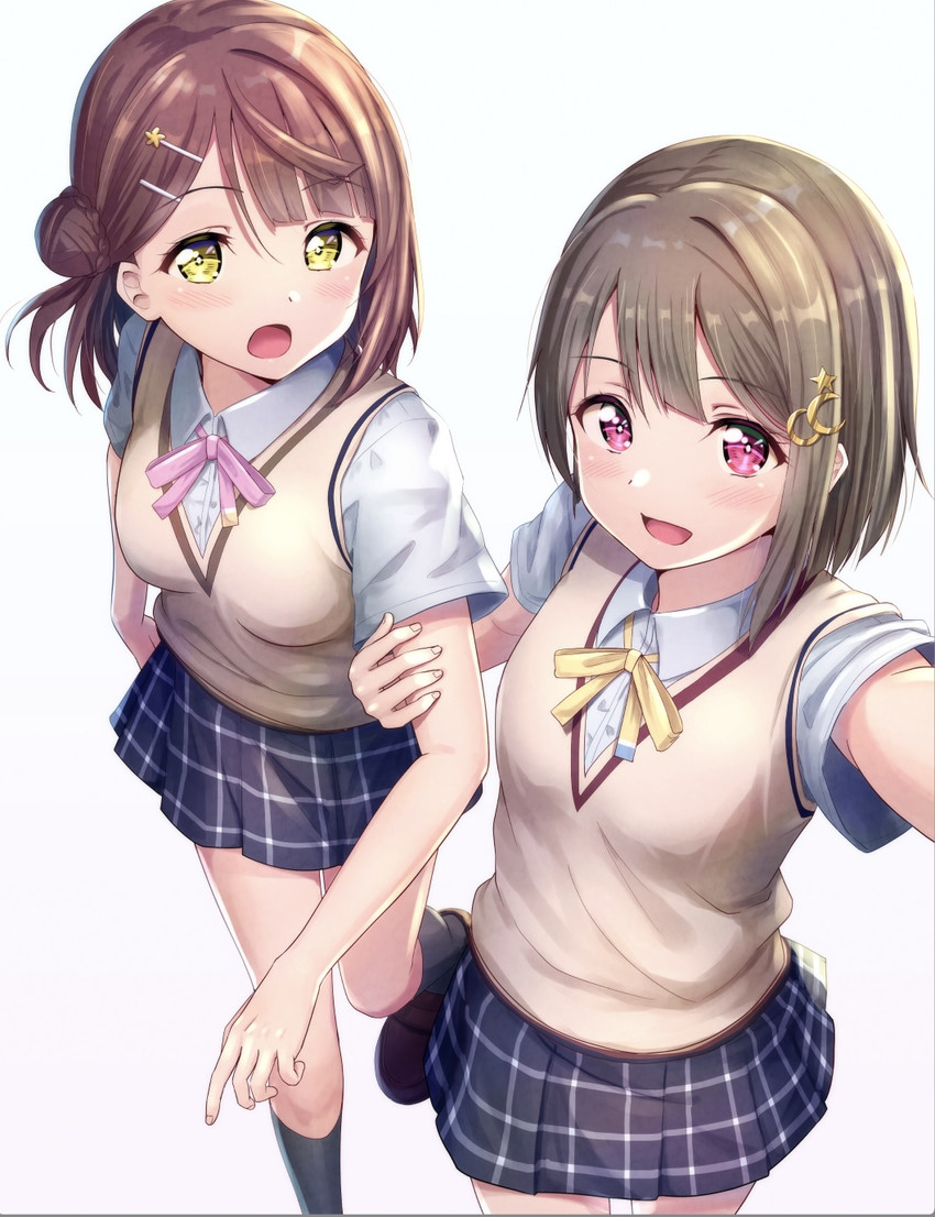 uehara ayumu and nakasu kasumi (love live! and 1 more) drawn by b.ren