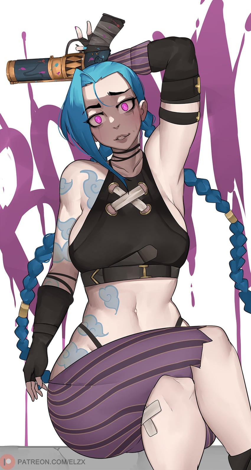 jinx and arcane jinx (league of legends and 1 more) drawn by bob_(bobtheneet)
