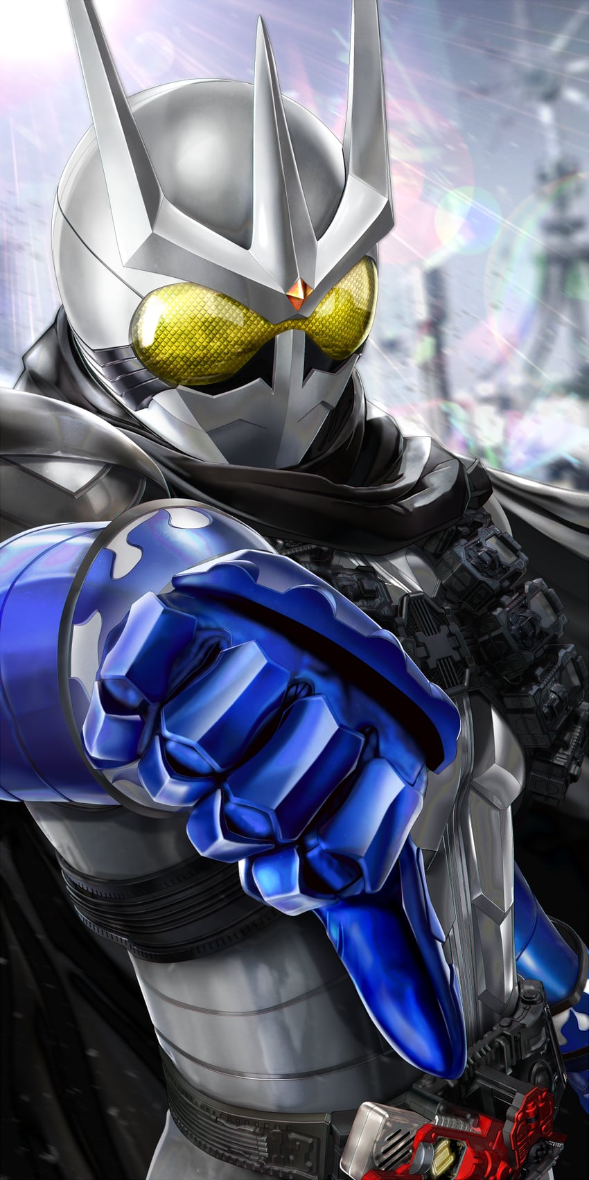 kamen rider eternal (kamen rider and 1 more) drawn by masukudo_(hamamoto_hikaru)