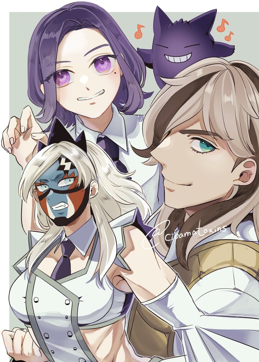 juliana, gengar, arven, and eri (pokemon and 1 more) drawn by cibamatoxins